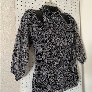 I.N.C International Concepts Deco Paper Print Blouse Size OX NWT